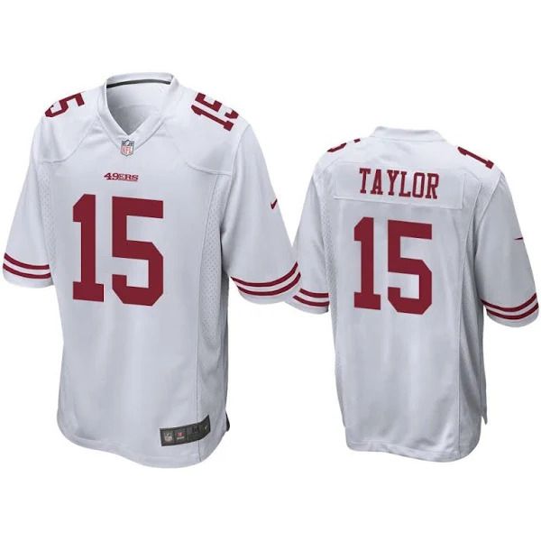 Men San Francisco 49ers 15 Trent Taylor Nike White Game Player NFL Jersey